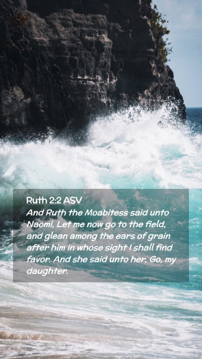 Picture 02 - Ruth 2:2 ASV Mobile Phone Wallpaper - And Ruth the Moabitess said unto Naomi, Let me - Mobile Bible Verse Wallpaper