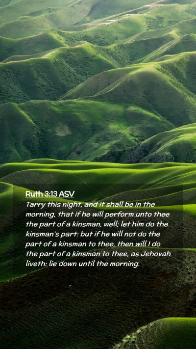 Picture 02 - Ruth 3:13 ASV Mobile Phone Wallpaper - Tarry this night, and it shall be in the morning, - Mobile Bible Verse Wallpaper
