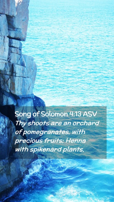 Picture 02 - Song of Solomon 4:13 ASV Mobile Phone Wallpaper - Thy shoots are an orchard of pomegranates, with - Mobile Bible Verse Wallpaper