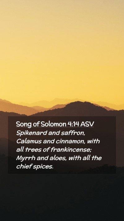 Picture 02 - Song of Solomon 4:14 ASV Mobile Phone Wallpaper - Spikenard and saffron, Calamus and cinnamon, with - Mobile Bible Verse Wallpaper