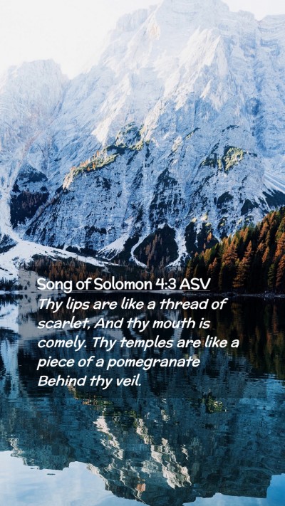 Picture 02 - Song of Solomon 4:3 ASV Mobile Phone Wallpaper - Thy lips are like a thread of scarlet, And thy - Mobile Bible Verse Wallpaper