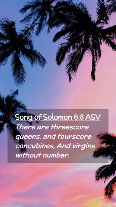 Picture 02 - Song of Solomon 6:8 ASV Mobile Phone Wallpaper - There are threescore queens, and fourscore - Mobile Bible Verse Wallpaper