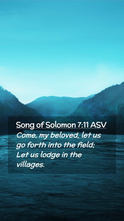 Picture 02 - Song of Solomon 7:11 ASV Mobile Phone Wallpaper - Come, my beloved, let us go forth into the field; - Mobile Bible Verse Wallpaper