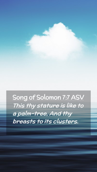 Picture 02 - Song of Solomon 7:7 ASV Mobile Phone Wallpaper - This thy stature is like to a palm-tree, And thy - Mobile Bible Verse Wallpaper