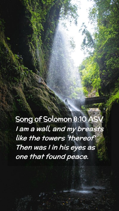 Picture 02 - Song of Solomon 8:10 ASV Mobile Phone Wallpaper - I am a wall, and my breasts like the towers - Mobile Bible Verse Wallpaper