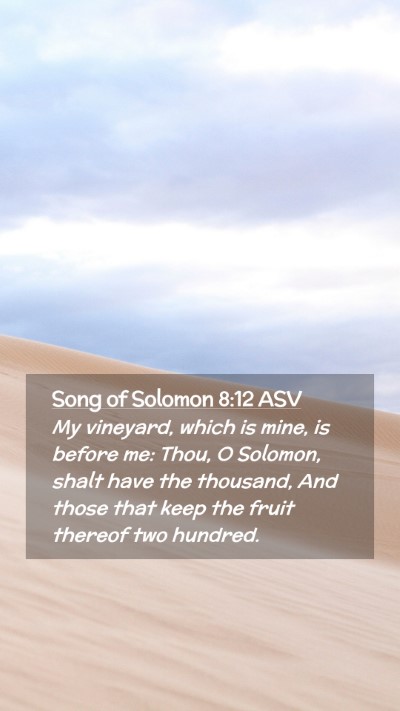 Picture 02 - Song of Solomon 8:12 ASV Mobile Phone Wallpaper - My vineyard, which is mine, is before me: Thou, O - Mobile Bible Verse Wallpaper