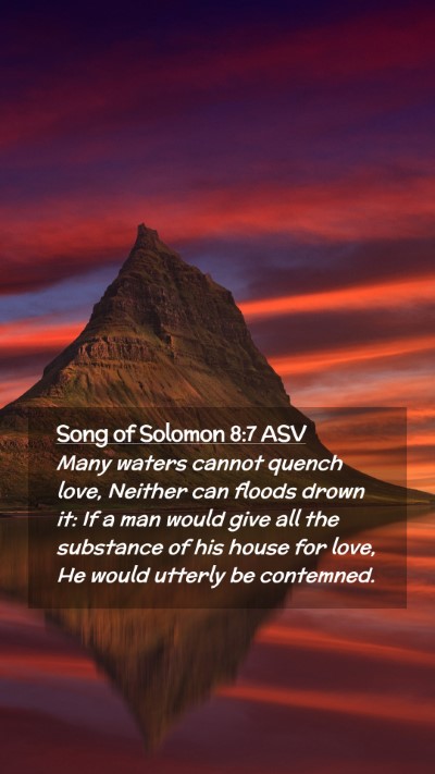 Picture 02 - Song of Solomon 8:7 ASV Mobile Phone Wallpaper - Many waters cannot quench love, Neither can - Mobile Bible Verse Wallpaper