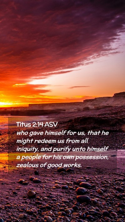 Picture 02 - Titus 2:14 ASV Mobile Phone Wallpaper - who gave himself for us, that he might redeem us - Mobile Bible Verse Wallpaper