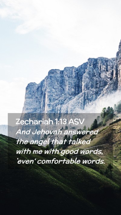 Picture 02 - Zechariah 1:13 ASV Mobile Phone Wallpaper - And Jehovah answered the angel that talked with - Mobile Bible Verse Wallpaper