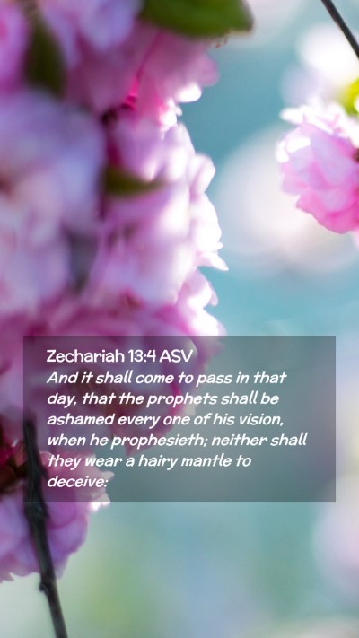 Picture 02 - Zechariah 13:4 ASV Mobile Phone Wallpaper - And it shall come to pass in that day, that the - Mobile Bible Verse Wallpaper