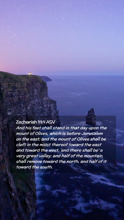 Picture 02 - Zechariah 14:4 ASV Mobile Phone Wallpaper - And his feet shall stand in that day upon the - Mobile Bible Verse Wallpaper