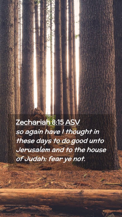 Picture 02 - Zechariah 8:15 ASV Mobile Phone Wallpaper - so again have I thought in these days to do good - Mobile Bible Verse Wallpaper