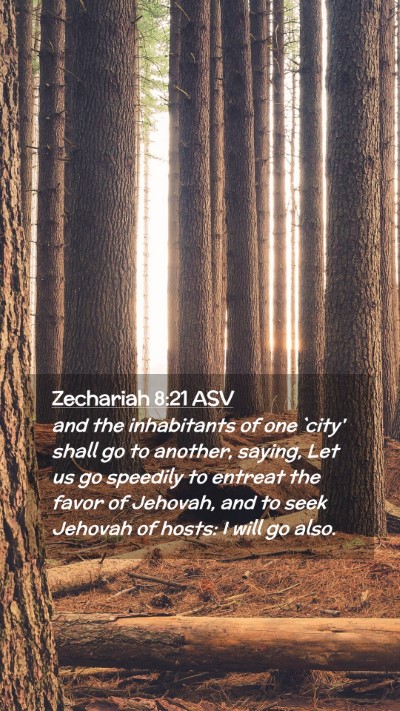 Picture 02 - Zechariah 8:21 ASV Mobile Phone Wallpaper - and the inhabitants of one `city' shall go to - Mobile Bible Verse Wallpaper