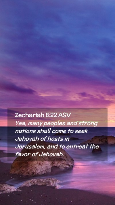 Picture 02 - Zechariah 8:22 ASV Mobile Phone Wallpaper - Yea, many peoples and strong nations shall come - Mobile Bible Verse Wallpaper