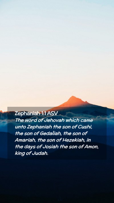 Picture 02 - Zephaniah 1:1 ASV Mobile Phone Wallpaper - The word of Jehovah which came unto Zephaniah the - Mobile Bible Verse Wallpaper