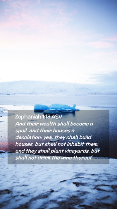 Picture 02 - Zephaniah 1:13 ASV Mobile Phone Wallpaper - And their wealth shall become a spoil, and their - Mobile Bible Verse Wallpaper