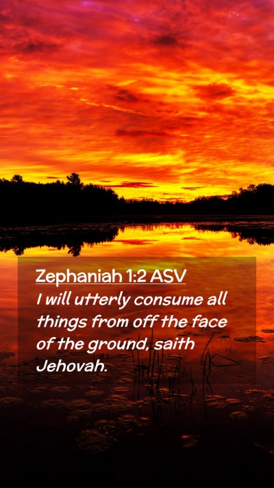 Picture 02 - Zephaniah 1:2 ASV Mobile Phone Wallpaper - I will utterly consume all things from off the - Mobile Bible Verse Wallpaper