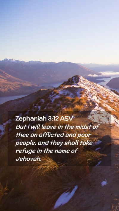Picture 02 - Zephaniah 3:12 ASV Mobile Phone Wallpaper - But I will leave in the midst of thee an - Mobile Bible Verse Wallpaper