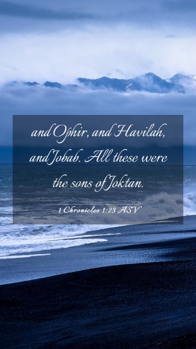 Picture 03 - 1 Chronicles 1:23 ASV Mobile Phone Wallpaper - and Ophir, and Havilah, and Jobab. All these were - Mobile Bible Verse Wallpaper