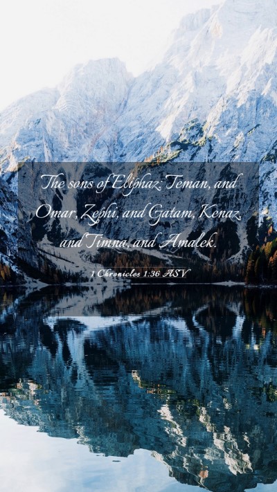 Picture 03 - 1 Chronicles 1:36 ASV Mobile Phone Wallpaper - The sons of Eliphaz: Teman, and Omar, Zephi, and - Mobile Bible Verse Wallpaper