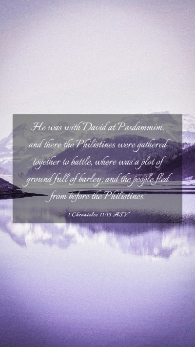 Picture 03 - 1 Chronicles 11:13 ASV Mobile Phone Wallpaper - He was with David at Pasdammim, and there the - Mobile Bible Verse Wallpaper