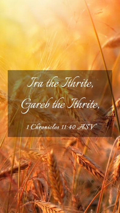 Picture 03 - 1 Chronicles 11:40 ASV Mobile Phone Wallpaper - Ira the Ithrite, Gareb the - Mobile Bible Verse Wallpaper