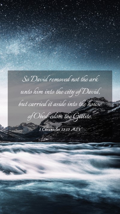 Picture 03 - 1 Chronicles 13:13 ASV Mobile Phone Wallpaper - So David removed not the ark unto him into the - Mobile Bible Verse Wallpaper