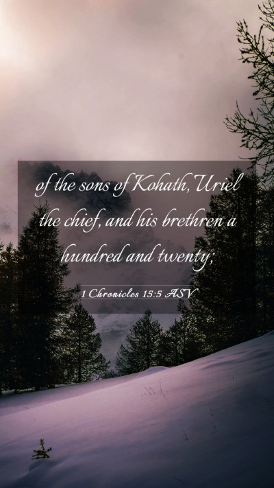 Picture 03 - 1 Chronicles 15:5 ASV Mobile Phone Wallpaper - of the sons of Kohath, Uriel the chief, and his - Mobile Bible Verse Wallpaper