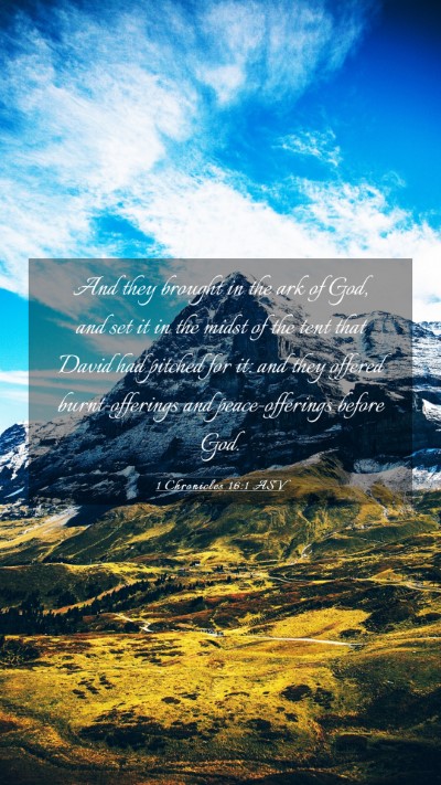 Picture 03 - 1 Chronicles 16:1 ASV Mobile Phone Wallpaper - And they brought in the ark of God, and set it in - Mobile Bible Verse Wallpaper