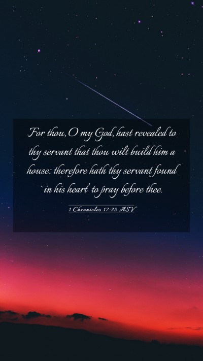 Picture 03 - 1 Chronicles 17:25 ASV Mobile Phone Wallpaper - For thou, O my God, hast revealed to thy servant - Mobile Bible Verse Wallpaper