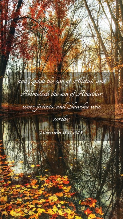 Picture 03 - 1 Chronicles 18:16 ASV Mobile Phone Wallpaper - and Zadok the son of Ahitub, and Abimelech the - Mobile Bible Verse Wallpaper