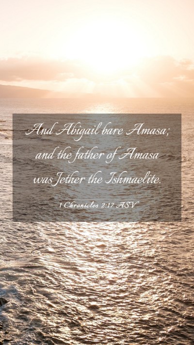 Picture 03 - 1 Chronicles 2:17 ASV Mobile Phone Wallpaper - And Abigail bare Amasa; and the father of Amasa - Mobile Bible Verse Wallpaper