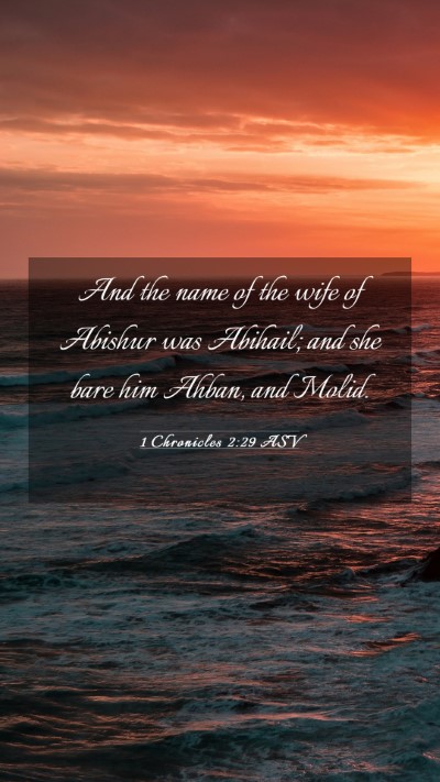 Picture 03 - 1 Chronicles 2:29 ASV Mobile Phone Wallpaper - And the name of the wife of Abishur was Abihail; - Mobile Bible Verse Wallpaper