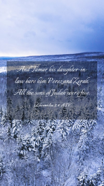 Picture 03 - 1 Chronicles 2:4 ASV Mobile Phone Wallpaper - And Tamar his daughter-in-law bare him Perez and - Mobile Bible Verse Wallpaper