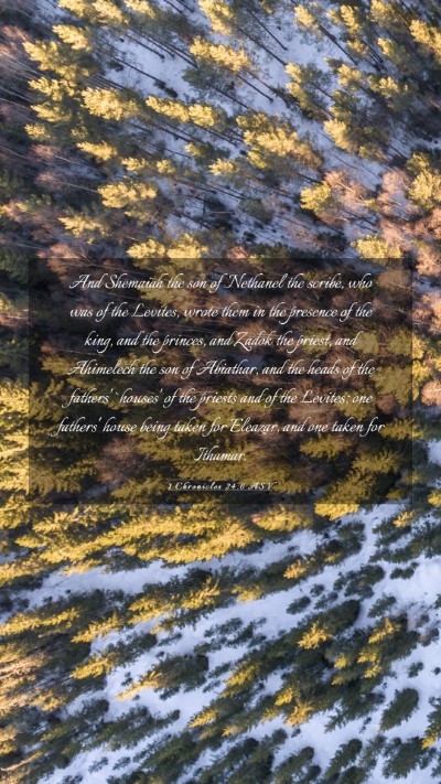 Picture 03 - 1 Chronicles 24:6 ASV Mobile Phone Wallpaper - And Shemaiah the son of Nethanel the scribe, who - Mobile Bible Verse Wallpaper