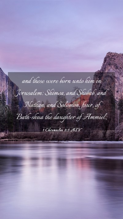 Picture 03 - 1 Chronicles 3:5 ASV Mobile Phone Wallpaper - and these were born unto him in Jerusalem: - Mobile Bible Verse Wallpaper