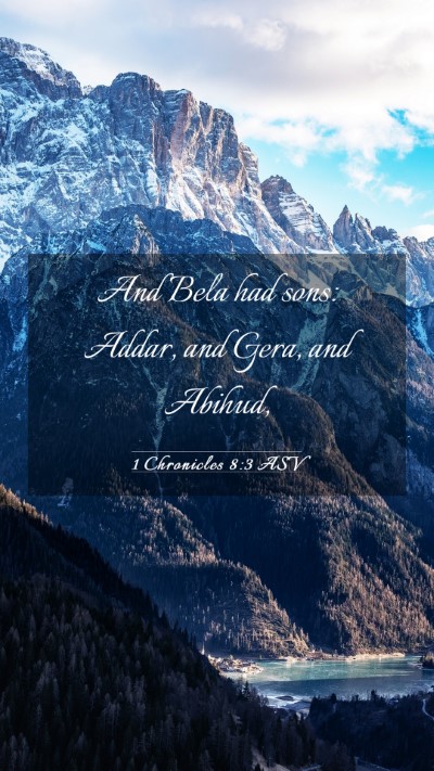 Picture 03 - 1 Chronicles 8:3 ASV Mobile Phone Wallpaper - And Bela had sons: Addar, and Gera, and - Mobile Bible Verse Wallpaper