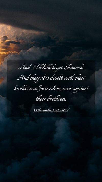 Picture 03 - 1 Chronicles 8:32 ASV Mobile Phone Wallpaper - And Mikloth begat Shimeah. And they also dwelt - Mobile Bible Verse Wallpaper