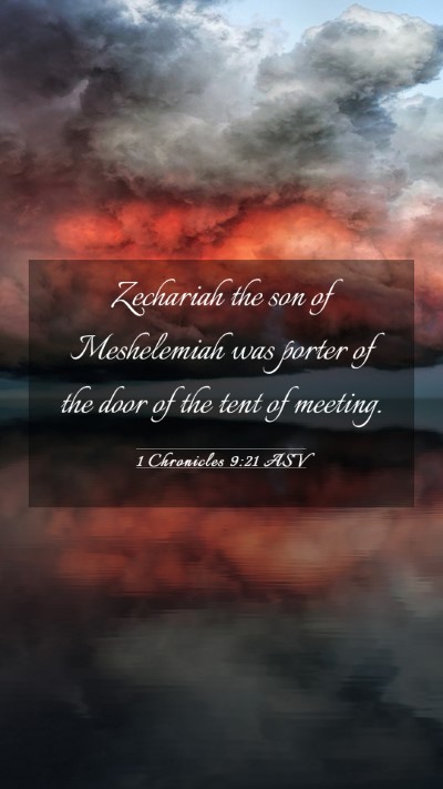 Picture 03 - 1 Chronicles 9:21 ASV Mobile Phone Wallpaper - Zechariah the son of Meshelemiah was porter of - Mobile Bible Verse Wallpaper