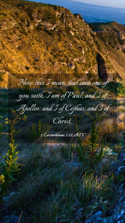 Picture 03 - 1 Corinthians 1:12 ASV Mobile Phone Wallpaper - Now this I mean, that each one of you saith, I am - Mobile Bible Verse Wallpaper