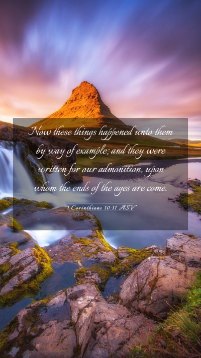 Picture 03 - 1 Corinthians 10:11 ASV Mobile Phone Wallpaper - Now these things happened unto them by way of - Mobile Bible Verse Wallpaper