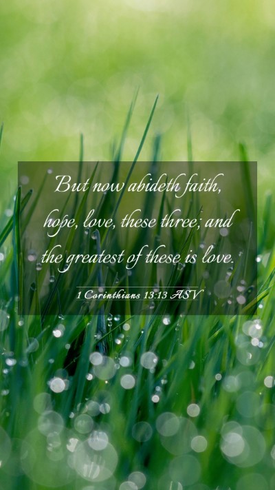 Picture 03 - 1 Corinthians 13:13 ASV Mobile Phone Wallpaper - But now abideth faith, hope, love, these three; - Mobile Bible Verse Wallpaper