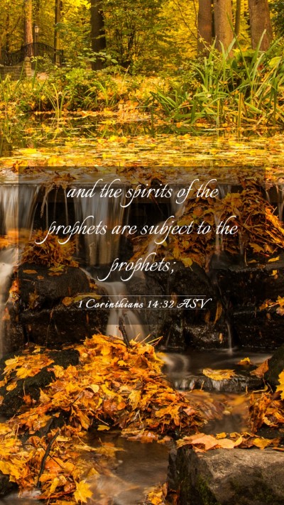 Picture 03 - 1 Corinthians 14:32 ASV Mobile Phone Wallpaper - and the spirits of the prophets are subject to - Mobile Bible Verse Wallpaper