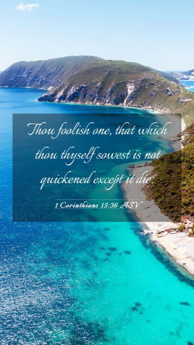 Picture 03 - 1 Corinthians 15:36 ASV Mobile Phone Wallpaper - Thou foolish one, that which thou thyself sowest - Mobile Bible Verse Wallpaper
