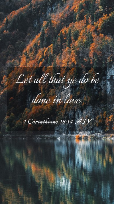 Picture 03 - 1 Corinthians 16:14 ASV Mobile Phone Wallpaper - Let all that ye do be done in - Mobile Bible Verse Wallpaper
