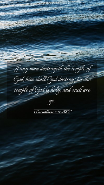 Picture 03 - 1 Corinthians 3:17 ASV Mobile Phone Wallpaper - If any man destroyeth the temple of God, him - Mobile Bible Verse Wallpaper