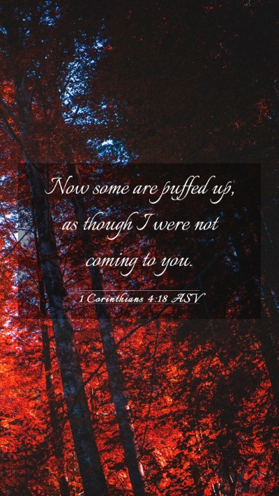 Picture 03 - 1 Corinthians 4:18 ASV Mobile Phone Wallpaper - Now some are puffed up, as though I were not - Mobile Bible Verse Wallpaper
