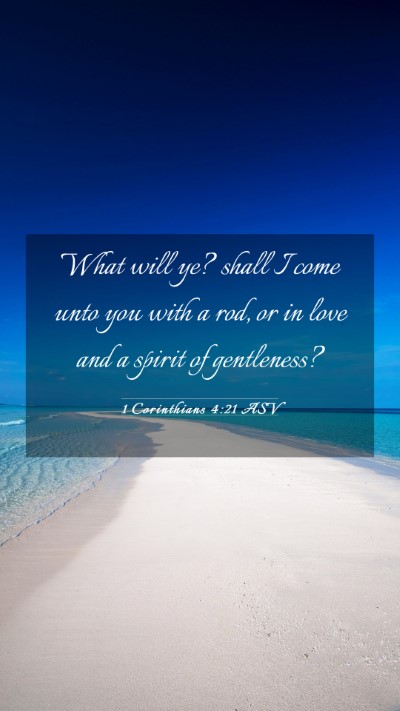 Picture 03 - 1 Corinthians 4:21 ASV Mobile Phone Wallpaper - What will ye? shall I come unto you with a rod, - Mobile Bible Verse Wallpaper