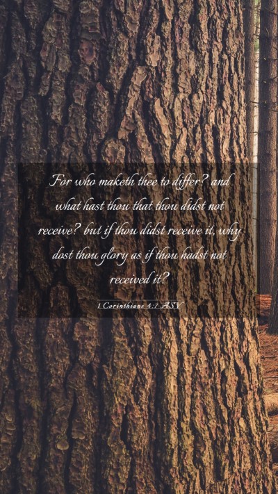 Picture 03 - 1 Corinthians 4:7 ASV Mobile Phone Wallpaper - For who maketh thee to differ? and what hast thou - Mobile Bible Verse Wallpaper