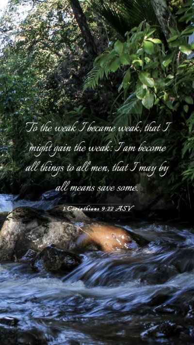 Picture 03 - 1 Corinthians 9:22 ASV Mobile Phone Wallpaper - To the weak I became weak, that I might gain the - Mobile Bible Verse Wallpaper